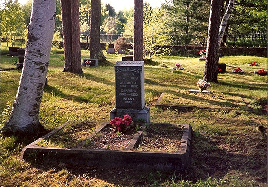 Koppana headstone in Pequaming Cemetery