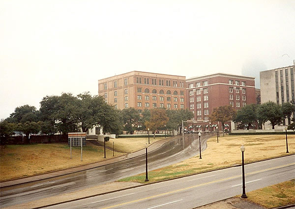 View of section of street where JFK was assassinated