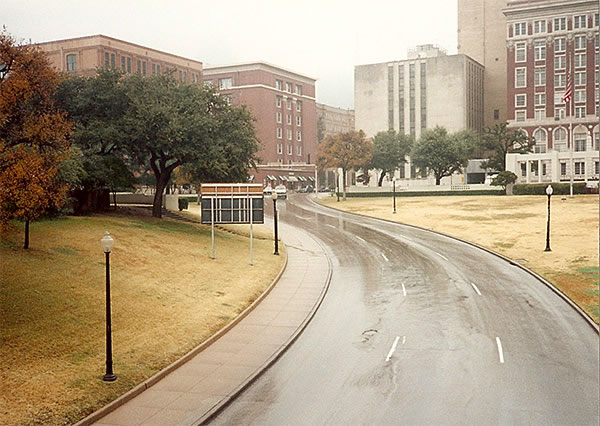 View of section of street where JFK was assassinated