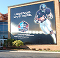 exterior wall of Pro Football Hall of Fame in Canton, Ohio